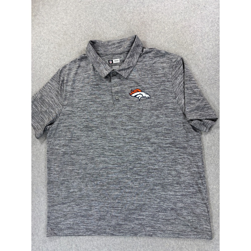 Denver Broncos NFL Team Apparel Sideline NFL Polo‎ Shirt (Men's 2XL) Gray